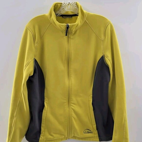 LL BEAN Women's Full Zip Jacket Coat Sz M. Green,‎ Pockets. - Picture 1 of 7